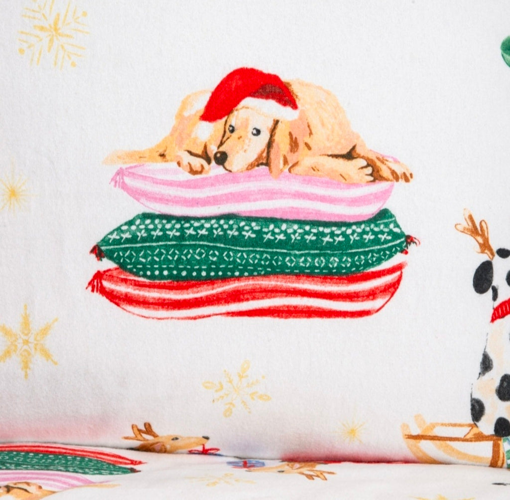 Weihnachtshunde - Flanellbettwäsche