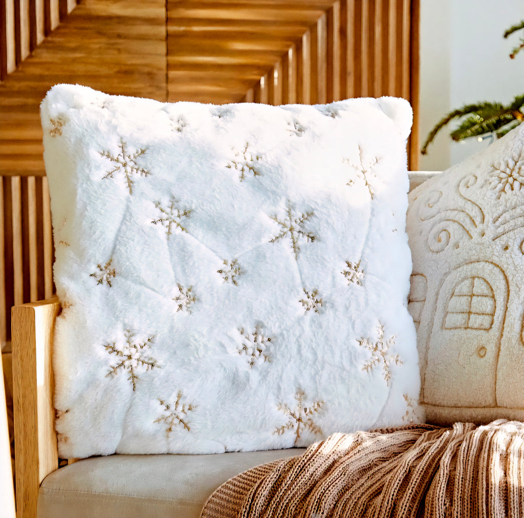 Deko-Kissen White Snowflakes – Homla